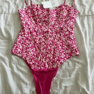 NWT Zara Floral Corset Style Bodysuit